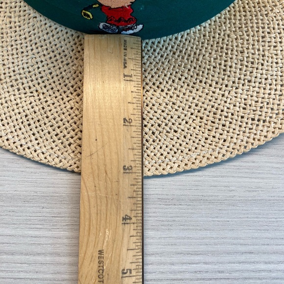 Vintage Town Talk Peanuts Charlie Brown Embroidered Banded Golf Straw Hat - Picture 13 of 13